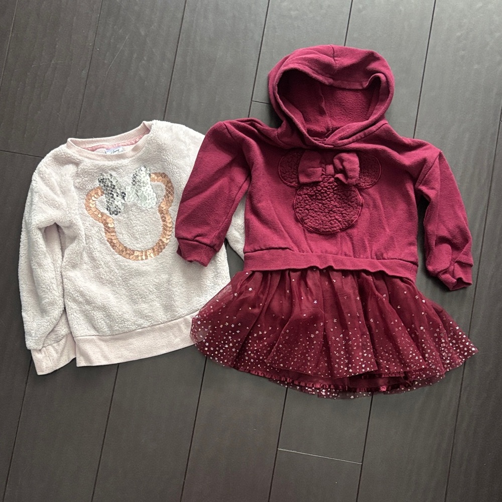 Disney Burgundy and Cream Kids Sweatshirt and Hoodie Set
